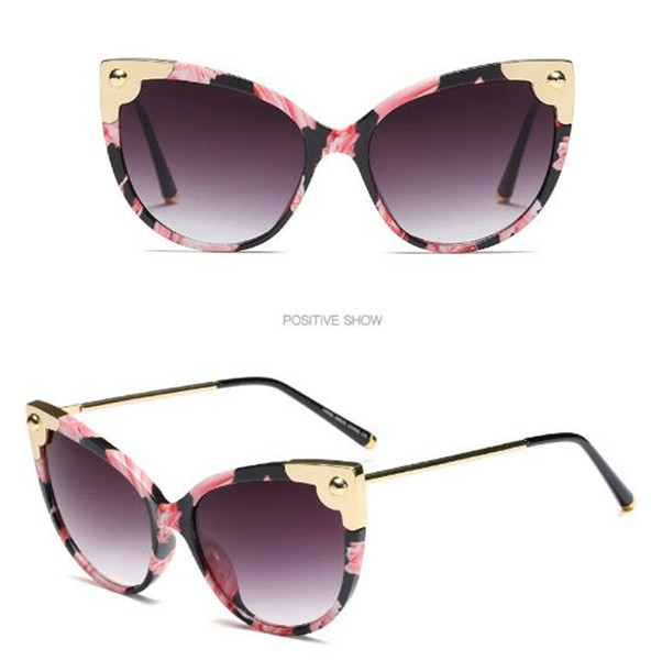 Modern női napszemüveg fém díszítéssel több színben