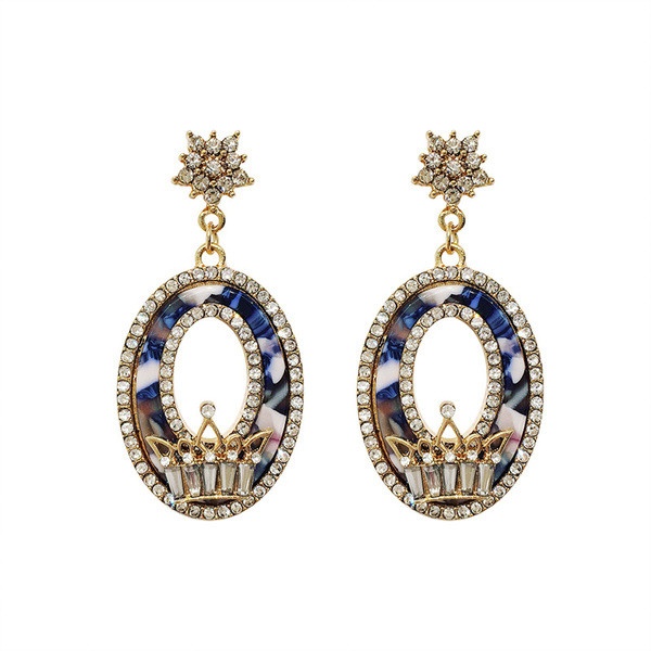 Cercei lungi de dama cu pietre decorative