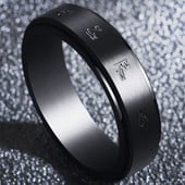 Forgó acél férfi gyűrű fekete színben