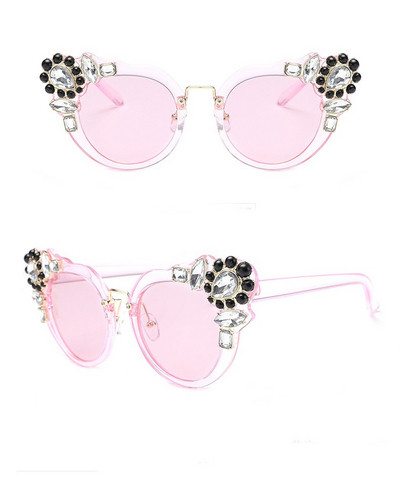 Model nou de ochelari de soare de dama cu pietre in mai multe culori