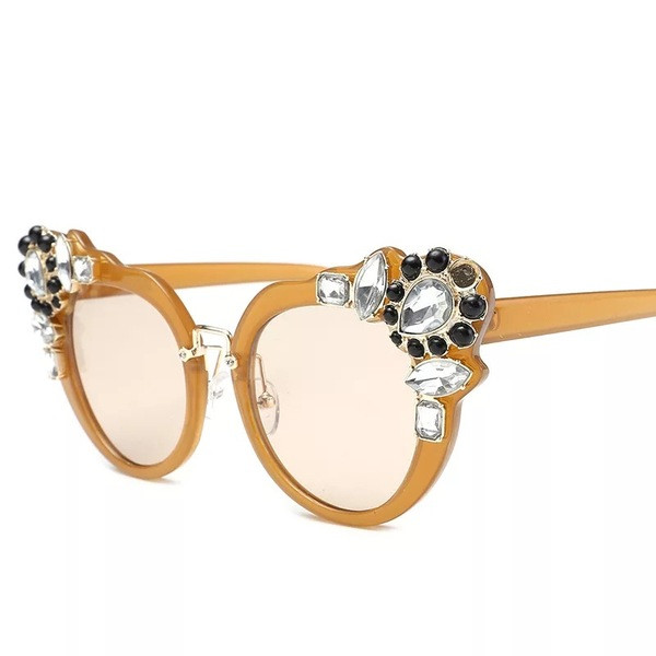 Model nou de ochelari de soare de dama cu pietre in mai multe culori