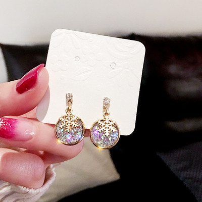 Κυρίες σκουλαρίκια με πέτρες και μενταγιόν σε δύο χρώματα