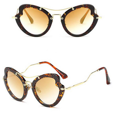 Modern női napszemüveg nem szabványos formával, többféle színben