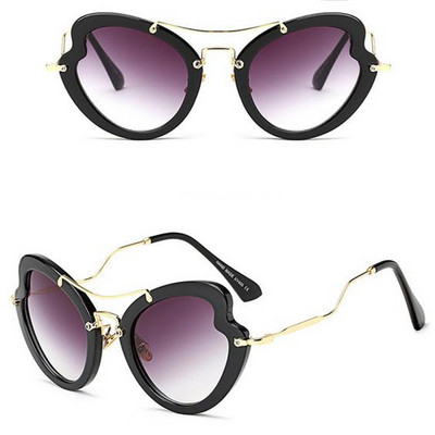 Modern női napszemüveg nem szabványos formával, többféle színben