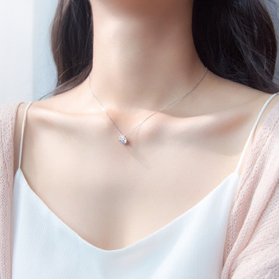 Colier modern de dama in doua culori cu piatra decorativa