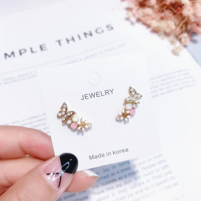 Női alkalmi fülbevaló kövekkel, két színben