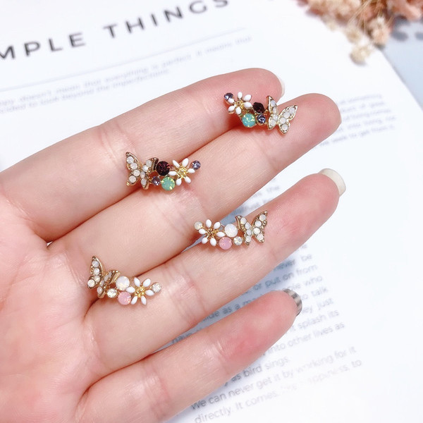 Női alkalmi fülbevaló kövekkel, két színben