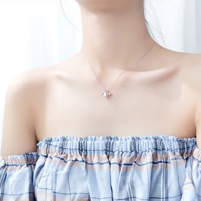 Colier actual de dama in doua culori cu perla