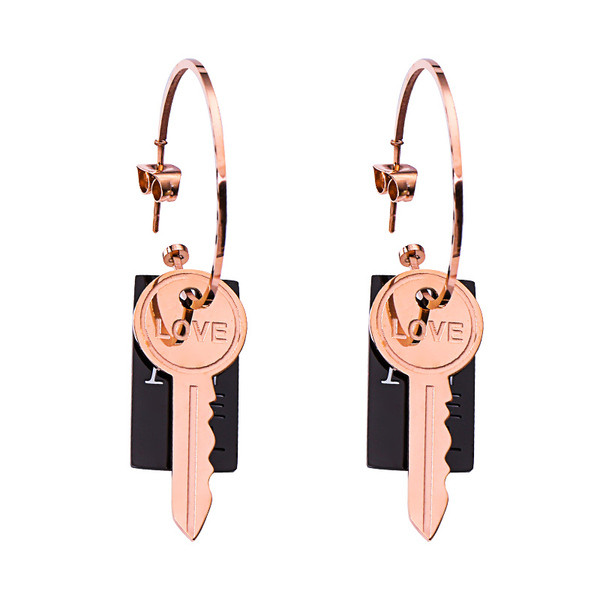 Cercei casual de damă cu pandantiv și inscripție