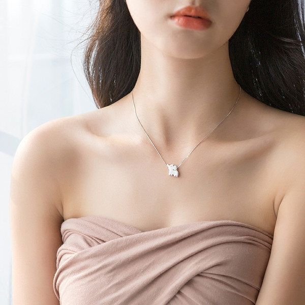 Μοντέρνο γυναικείο κολιέ σε ασημένιο χρώμα μεστοιχείο