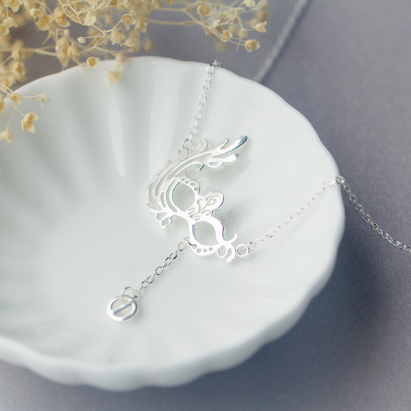 Περιδέραιο περιστασιακής κυρίας σε ασημένιο με κρεμαστό κόσμημα