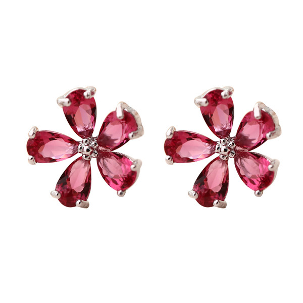 Κυρίες μόδας σκουλαρίκια με πέτρες σε τέσσερα χρώματα