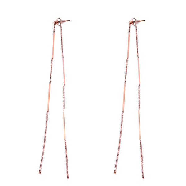 Modern női hosszú fülbevaló arany színben