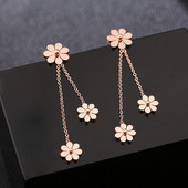 Cercei casual dama de culoare aurie cu pandantive