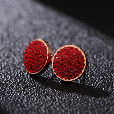 Κυρίες μόδας σκουλαρίκια με πέτρες σε λευκό και κόκκινο