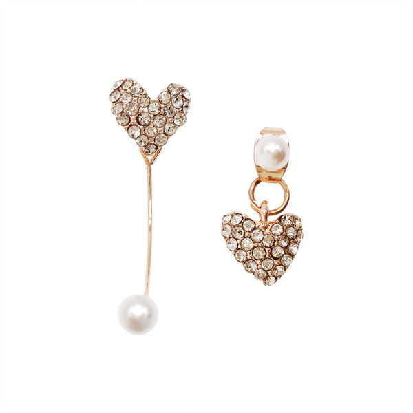 Cercei moderni de dama cu pietre in roz si alb