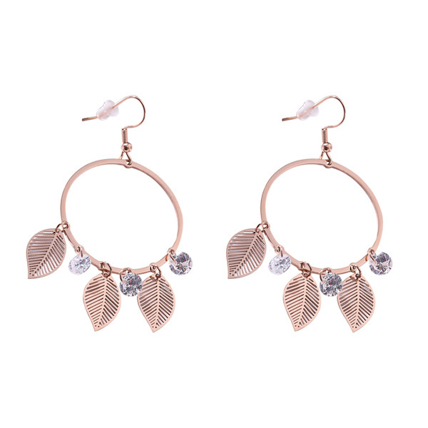 Cercei rotunzi de dama cu pandantive si pietre decorative