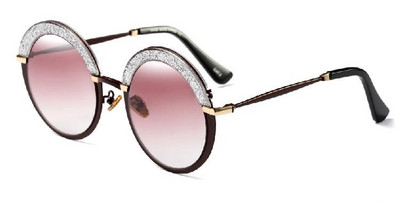 Kerek formájú, vékony keretű női napszemüveg többféle színben