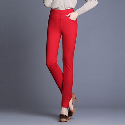 Pantaloni de dama la moda cu talie inalta si buzunare in mai multe culori