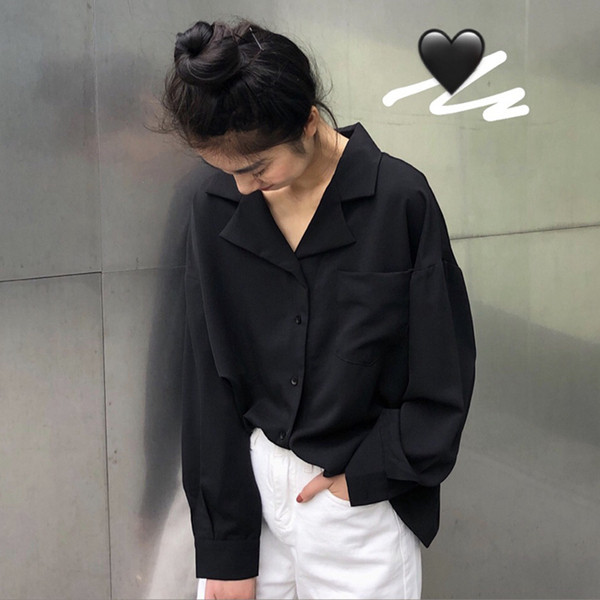 Stílusos női ing zsebbel piros és fekete színben