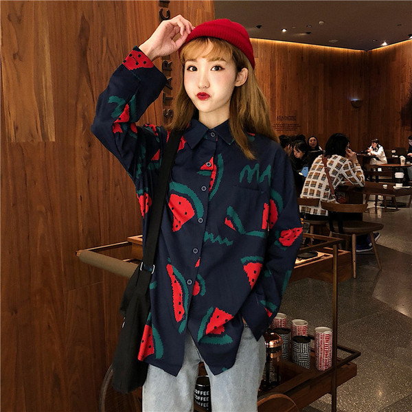 Női ing fehér, sárga és kék mintával