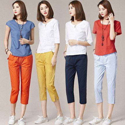 Női alkalmi nadrág zsebekkel, különböző színekben