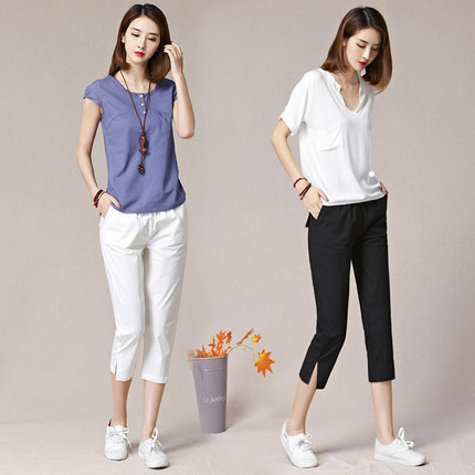 Női alkalmi nadrág zsebekkel, különböző színekben