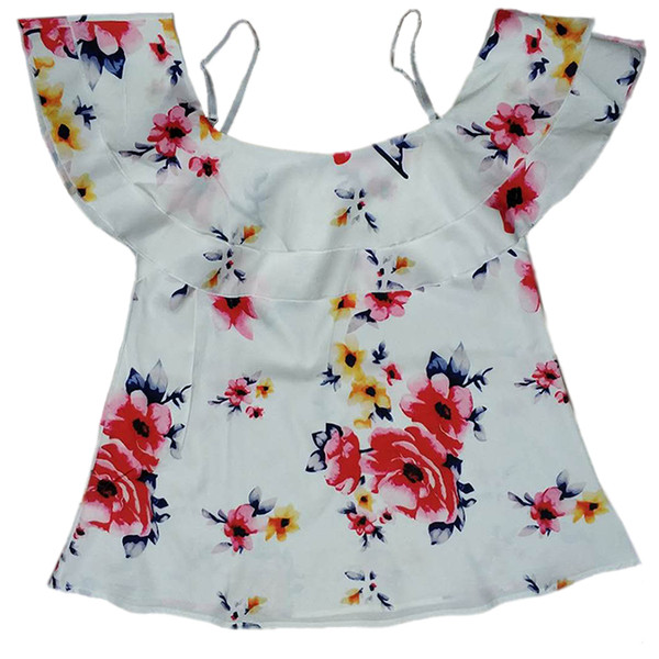 Bluza de dama cu umerii goi si motive florale