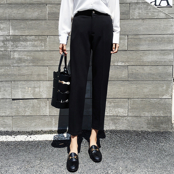 Modern női magas derekú nadrág fekete és kék színben