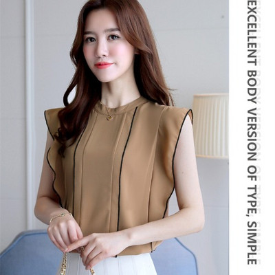 Κομψή γυναικεία κορυφή με σιφόν σε διάφορα χρώματα