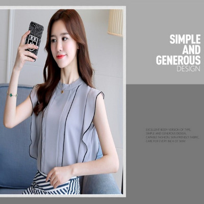 Κομψή γυναικεία κορυφή με σιφόν σε διάφορα χρώματα