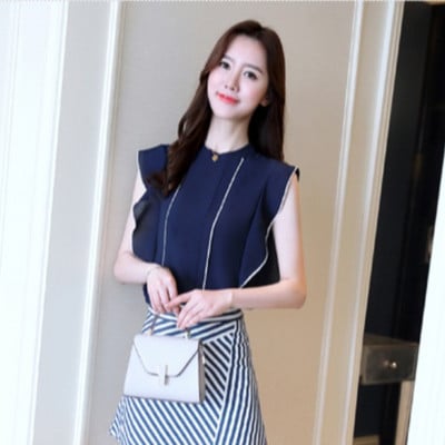 Κομψή γυναικεία κορυφή με σιφόν σε διάφορα χρώματα