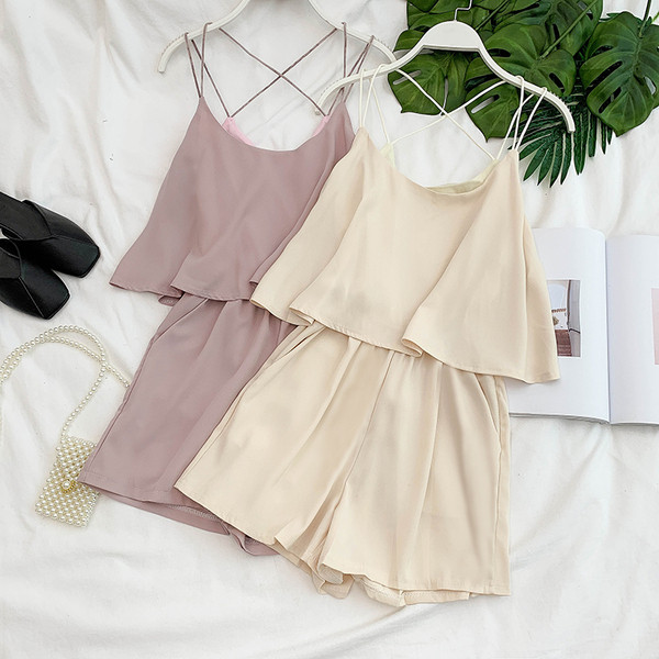 Modern női nyári overál vékony pántokkal több színben