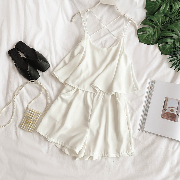 Modern női nyári overál vékony pántokkal több színben