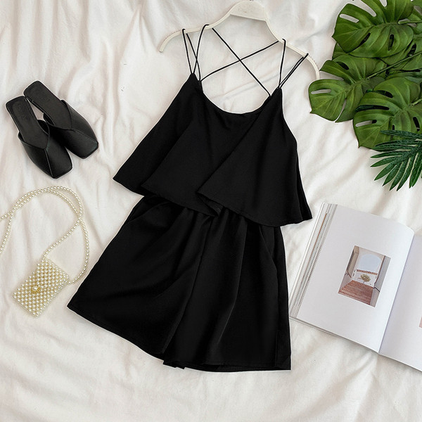 Modern női nyári overál vékony pántokkal több színben