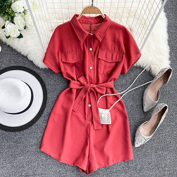 Alkalmi női jumpsuit rövid ujjal több színben