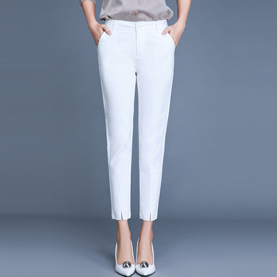 Pantaloni eleganti de dama in alb-negru