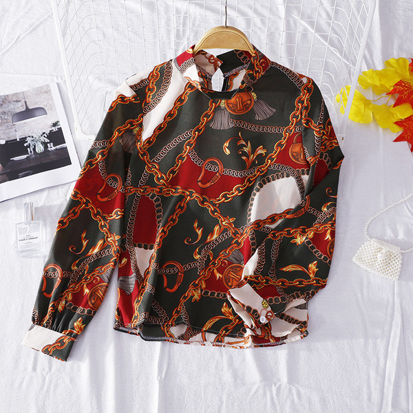 Cămașă colorată de damă cu mâneci lungi în mai multe culori