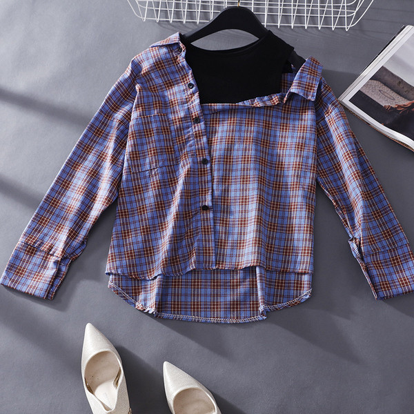 Cămașă casual damă în carouri cu mâneci lungi în mai multe culori