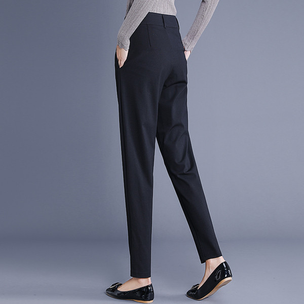 Pantaloni eleganti de dama in doua culori cu talie inalta