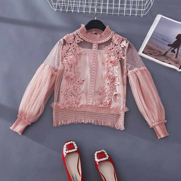 Modern női ing csipkével több színben