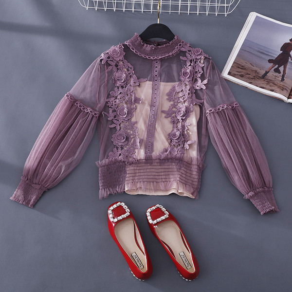 Modern női ing csipkével több színben