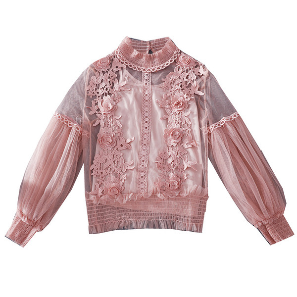 Modern női ing csipkével több színben