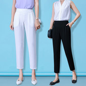 Női alkalmi nadrág két színben, magas derékkal