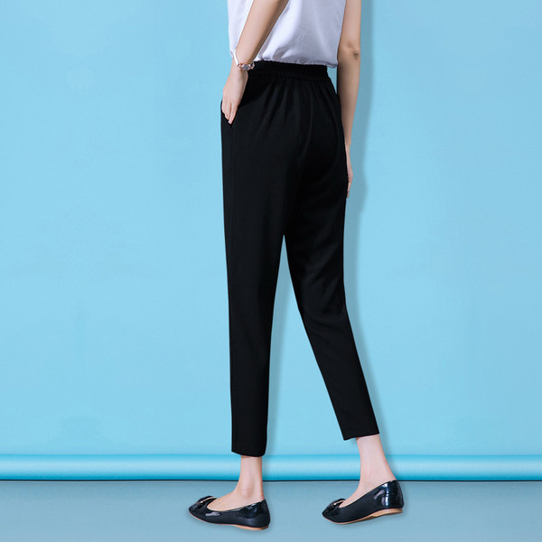 Női alkalmi nadrág két színben, magas derékkal