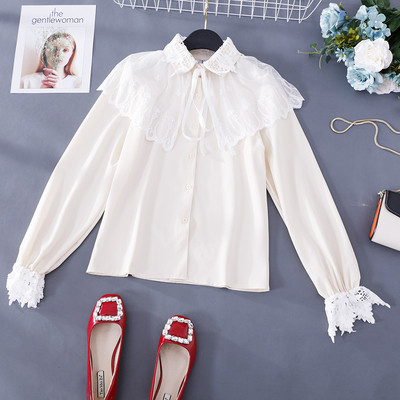 Cămașă modernă de damă cu dantelă în patru culori