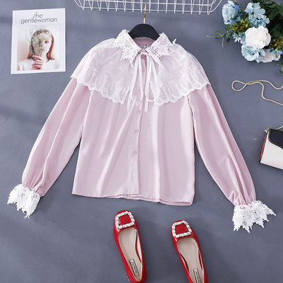 Cămașă modernă de damă cu dantelă în patru culori