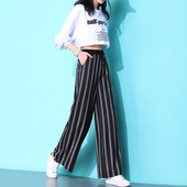 Alkalmi női csíkos nadrág magas derékkal, két színben