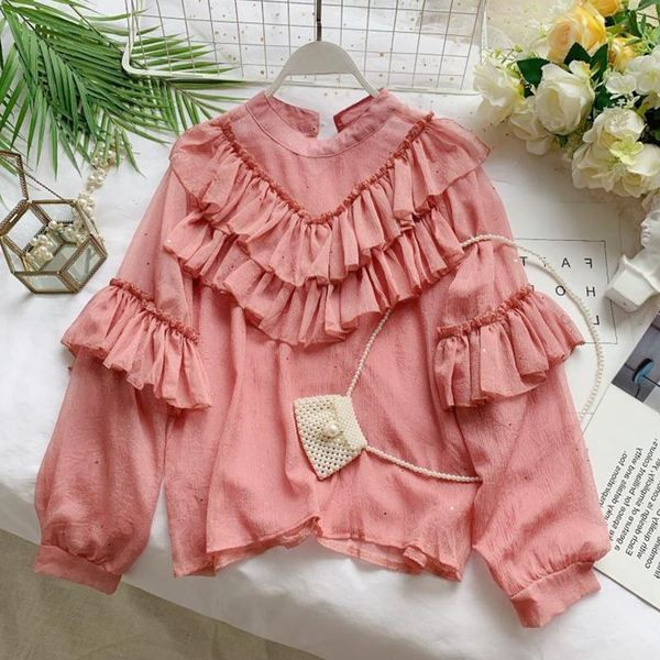 Stílusos női ing O-nyakkal, több színben