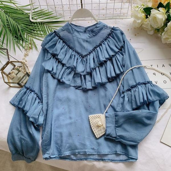 Stílusos női ing O-nyakkal, több színben